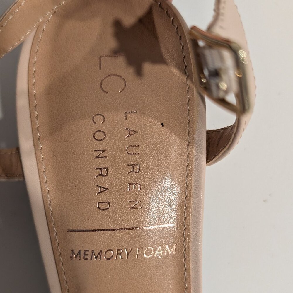 LC Lauren Conrad Fondant Women's Blush Memory Foam Heeled Sandals - Picture 2 of 5